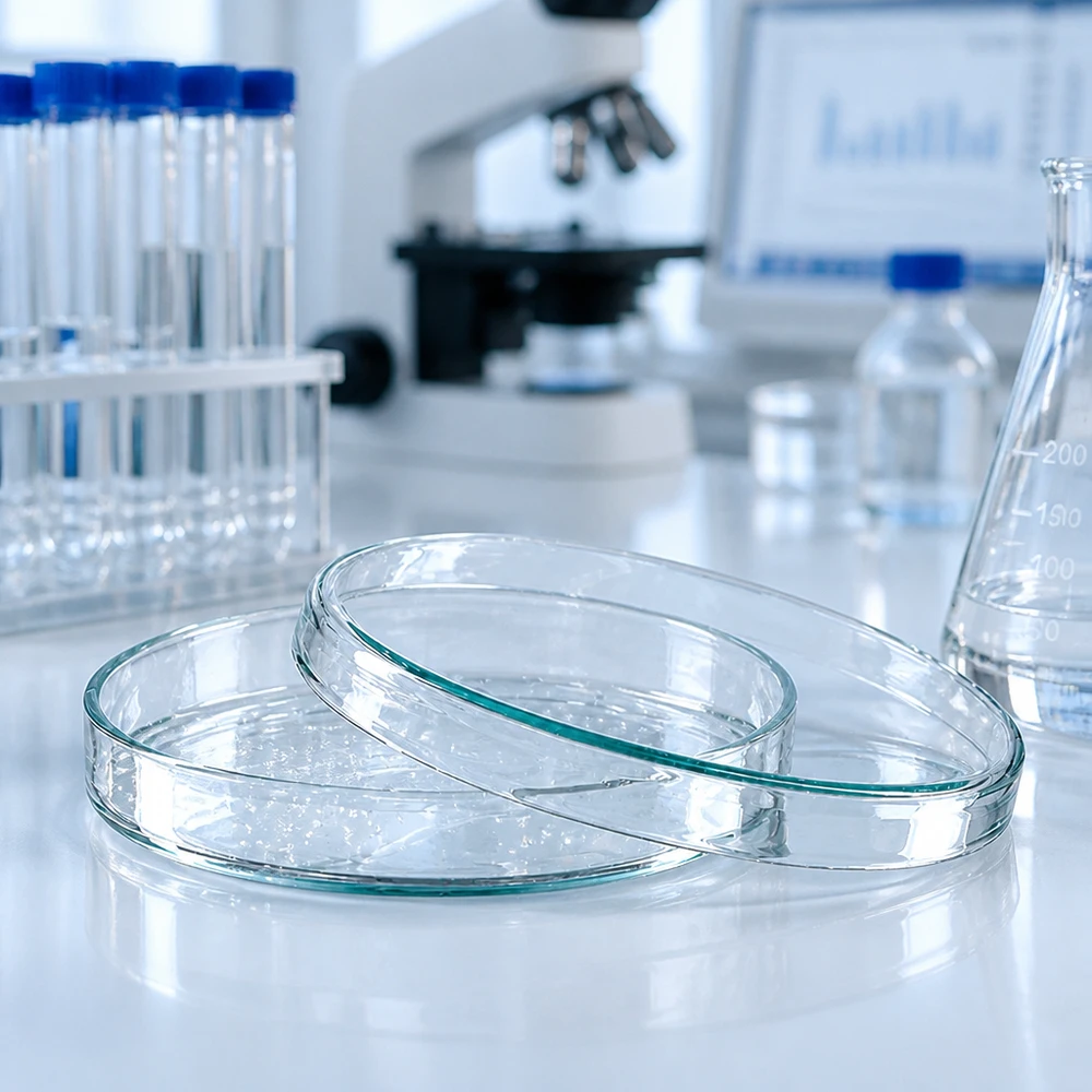 Flache Glasschale 100mm Durchmesser 10mm tief für Gewebekultur und Zellanzucht