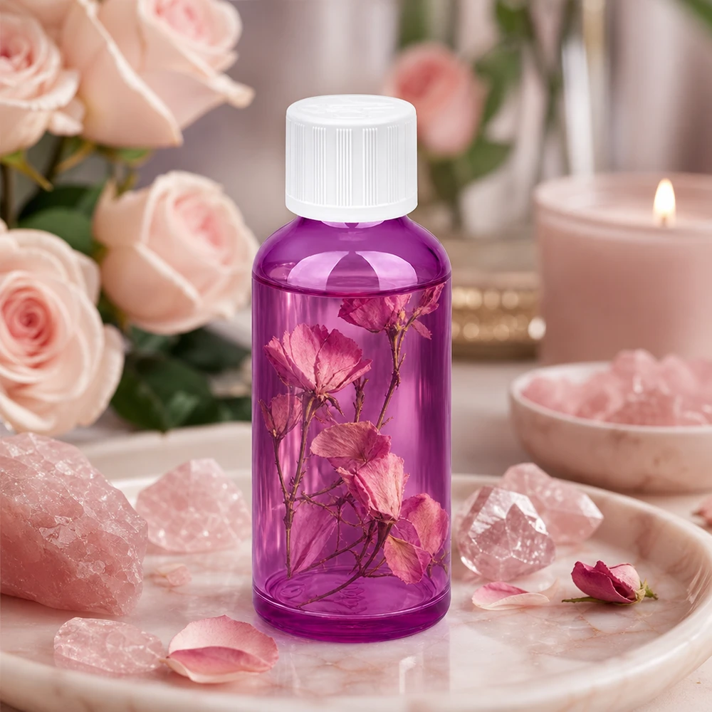 50ml Flasche 11mm Schraubverschluss weiß Standard Kindersicher PurpleLine UT18/50 50ml violette Flasche mit weißem Schraubverschluss UT18 Gewinde für Nachfüllungen
