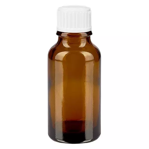Apothekenflasche braun 20ml Schraubverschluss weiß Globuli Standard