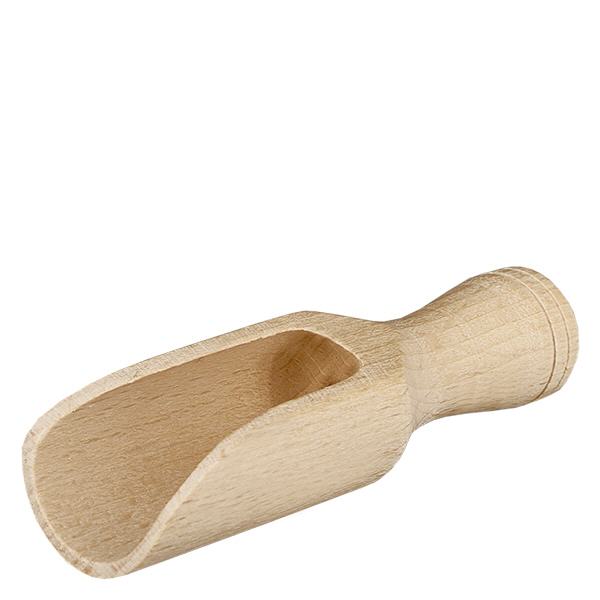 Holzschaufel Grösse S halbrunde Form - 75mm lang Kleine Holzschaufel halbrund 7,5cm natur unbehandelt für Gewürze Kräuter und Tee aus Buchenholz