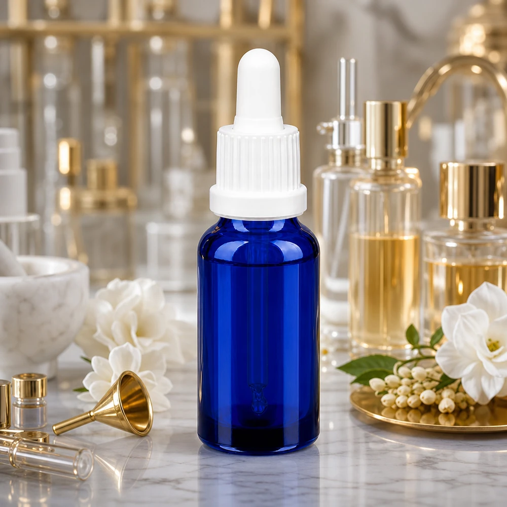 Professionelle 20ml Pipettenflasche mit UV-Schutz und chemikalienbeständiger weißer Pipette
