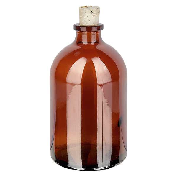 Flasche Braunglas 100ml mit Korken 11/14mm
