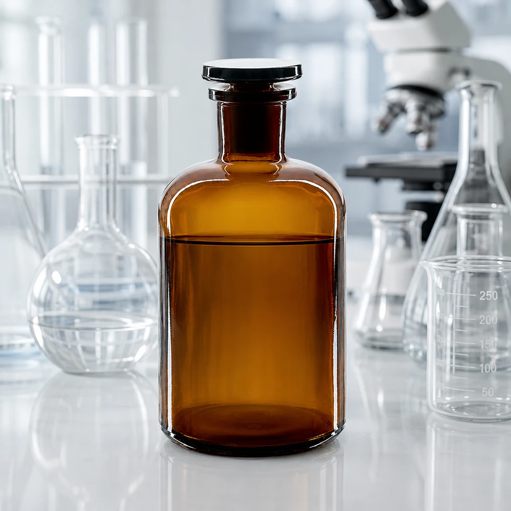 Pharmazie Vorratsflasche Braunglas 500ml Rundschulterform Enghals hermetisch verschlossen