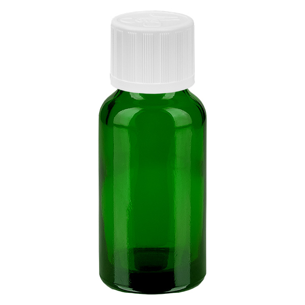 20ml Flasche 11mm Schraubverschluss weiß Standard Kindersicherung GreenLine UT18/20 20ml Flasche 11mm Schraubverschluss weiß Standard Kindersicherung GreenLine UT18/20