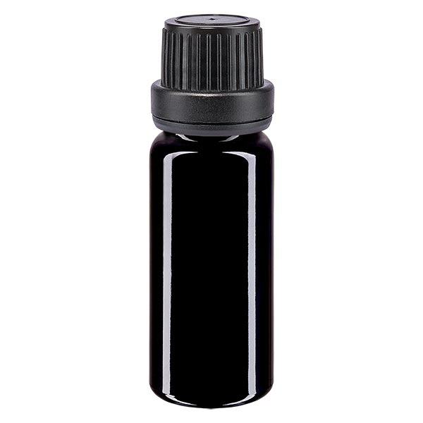 Apothekenflasche violett 10ml Schraubverschluss schwarz Dichteinlage Originalitätsverschluss Apothekenflasche violett 10ml Schraubverschluss schwarz Dichteinlage Originalitätsverschluss