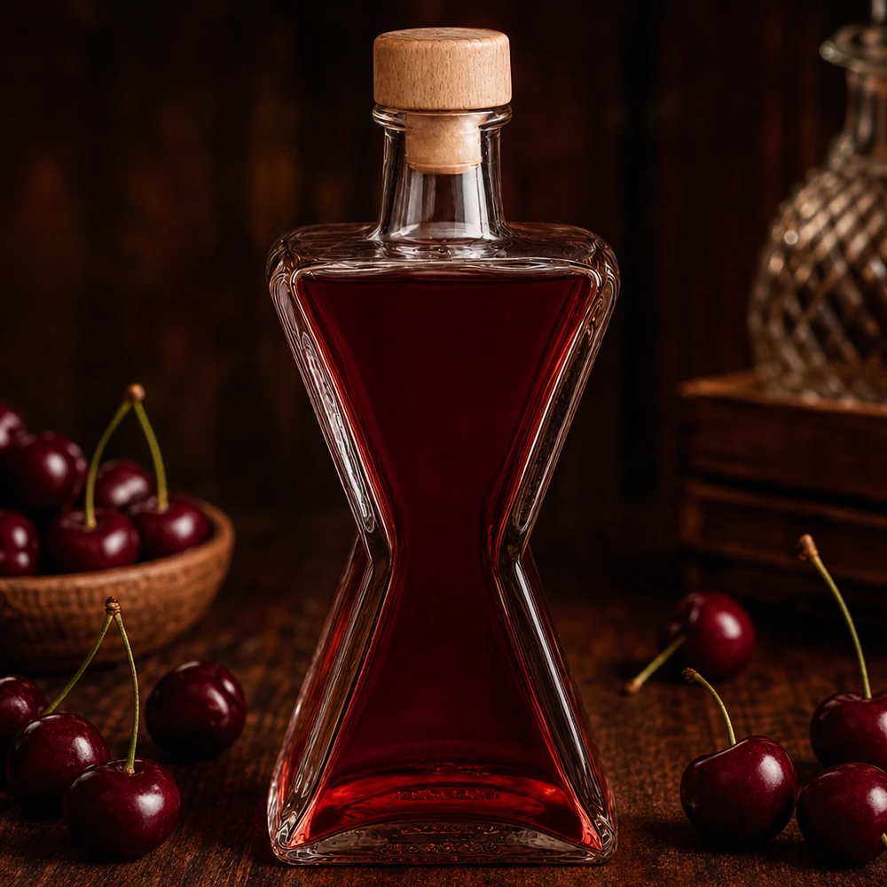 200ml Glasflasche "Star" mit Holzgriff-Korken UNiTWIST