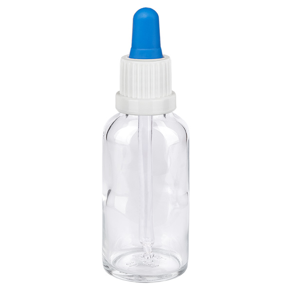 30ml Pipettenflasche weiß/blau Originalitätsverschluss ClearLine UT18/30