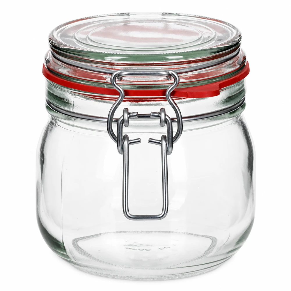 634ml Vorratsglas Typ G mit Bügelverschluss UN.. Durchsichtiges Vorratsglas 634ml mit UN-Kennzeichnung und Bügelverschluss