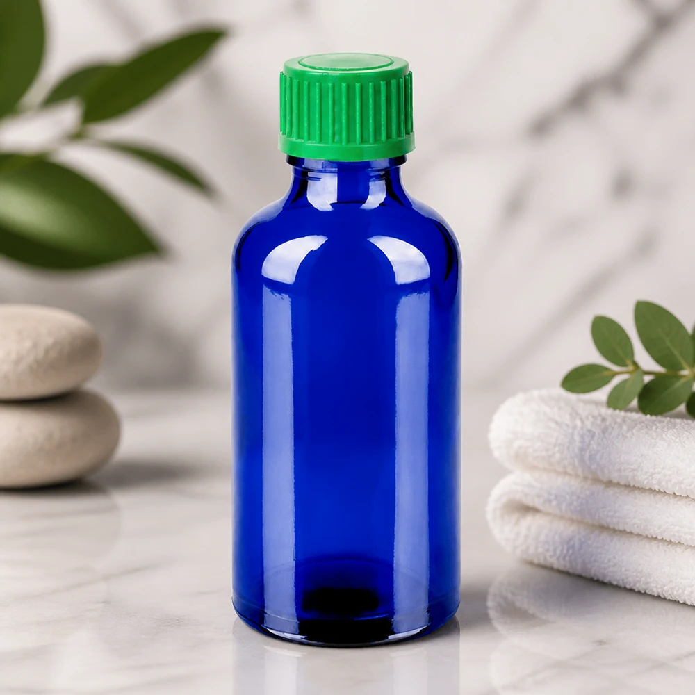 Blaue 50ml Flasche mit 0.8mm Tropföffnung für punktgenau dosierte Anwendung