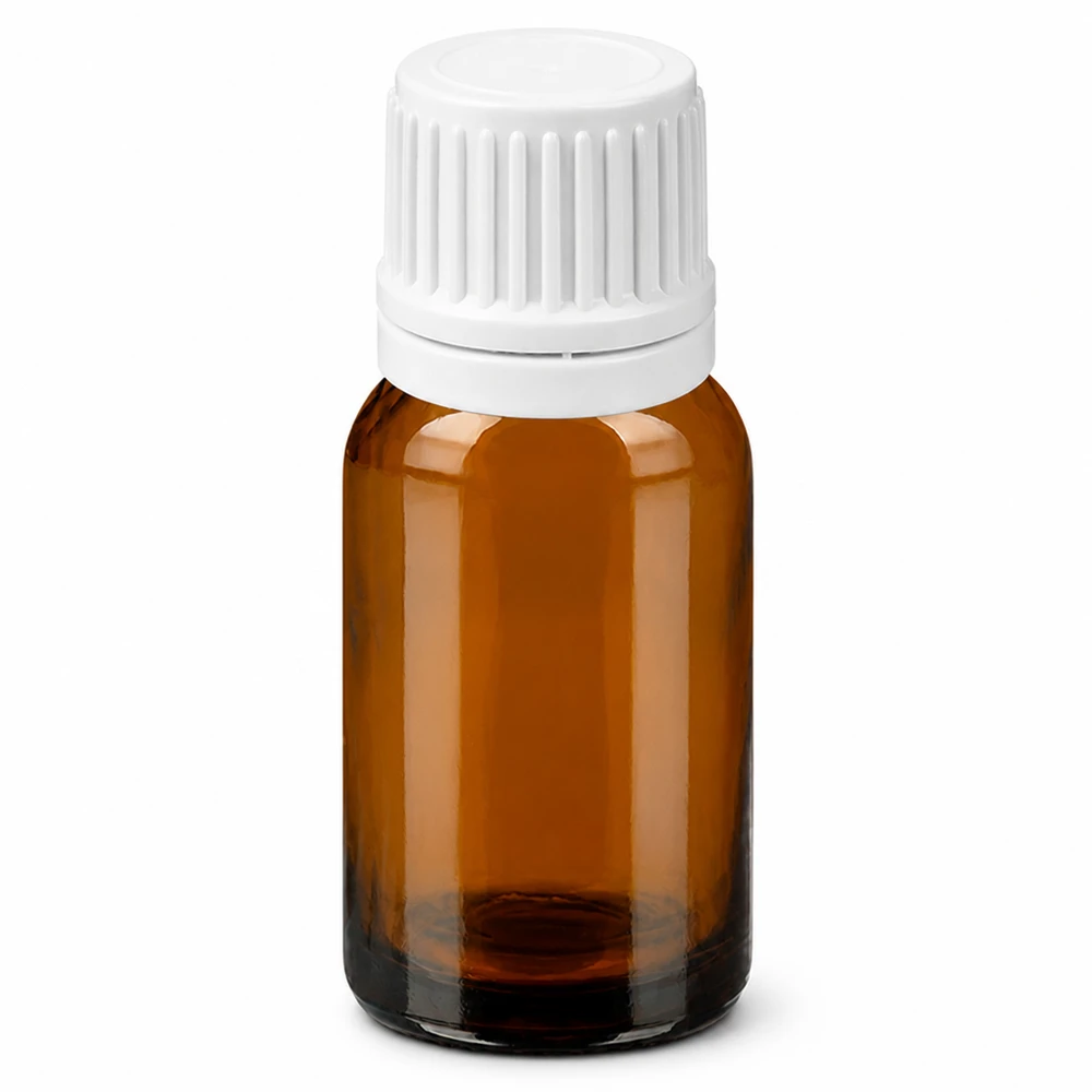 Hochwertige Glasflasche 10ml bernstein mit kindersicherem Verschluss