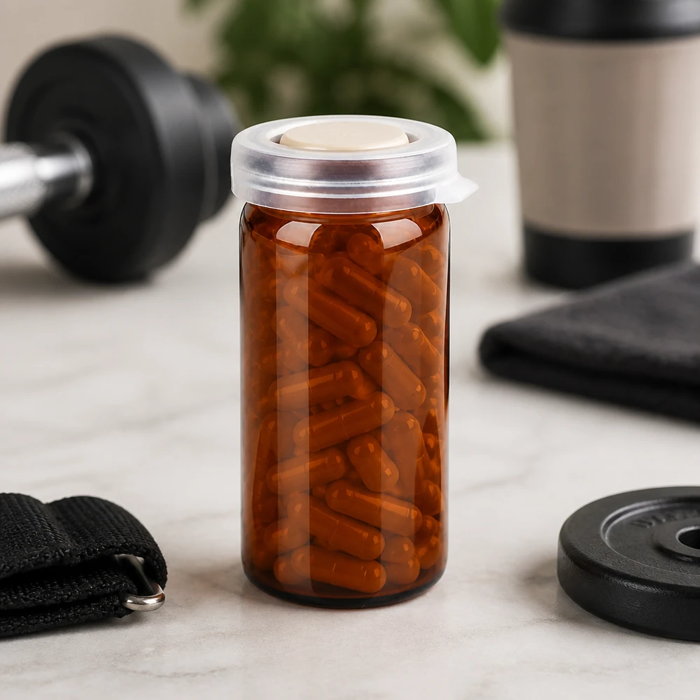 Tabletten/Rollrandglas 10ml braun mit Schnappdeckel Braunglas-Kapselgefäß 10ml mit Schnappverschluss ideal zur Aufbewahrung von Nahrungsergänzungsmitteln