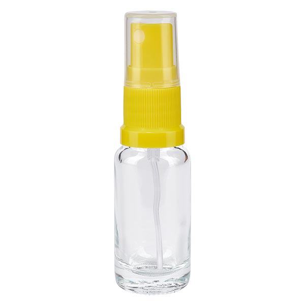 Apothekenflasche klar 10ml Sprayaufsatz gelb Apothekenflasche klar 10ml Sprayaufsatz gelb