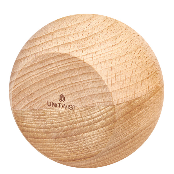 UNiTWIST Holzkugel (Buche) für WECK RR80 Einzelne UNiTWIST Holzkugel aus Buche mit Logo und natürlicher Holzmaserung für WECK RR80 Gläser