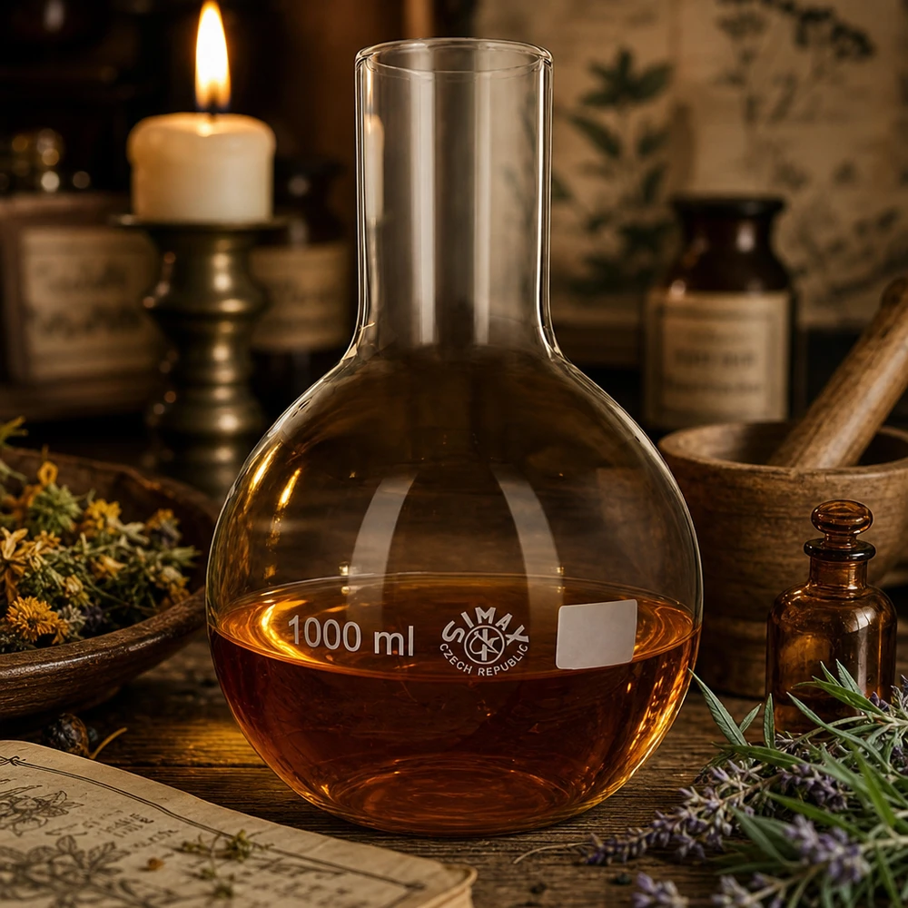 Traditioneller Laborstehkolben 1000ml aus klarem Glas für analytische Chemie und Forschung
