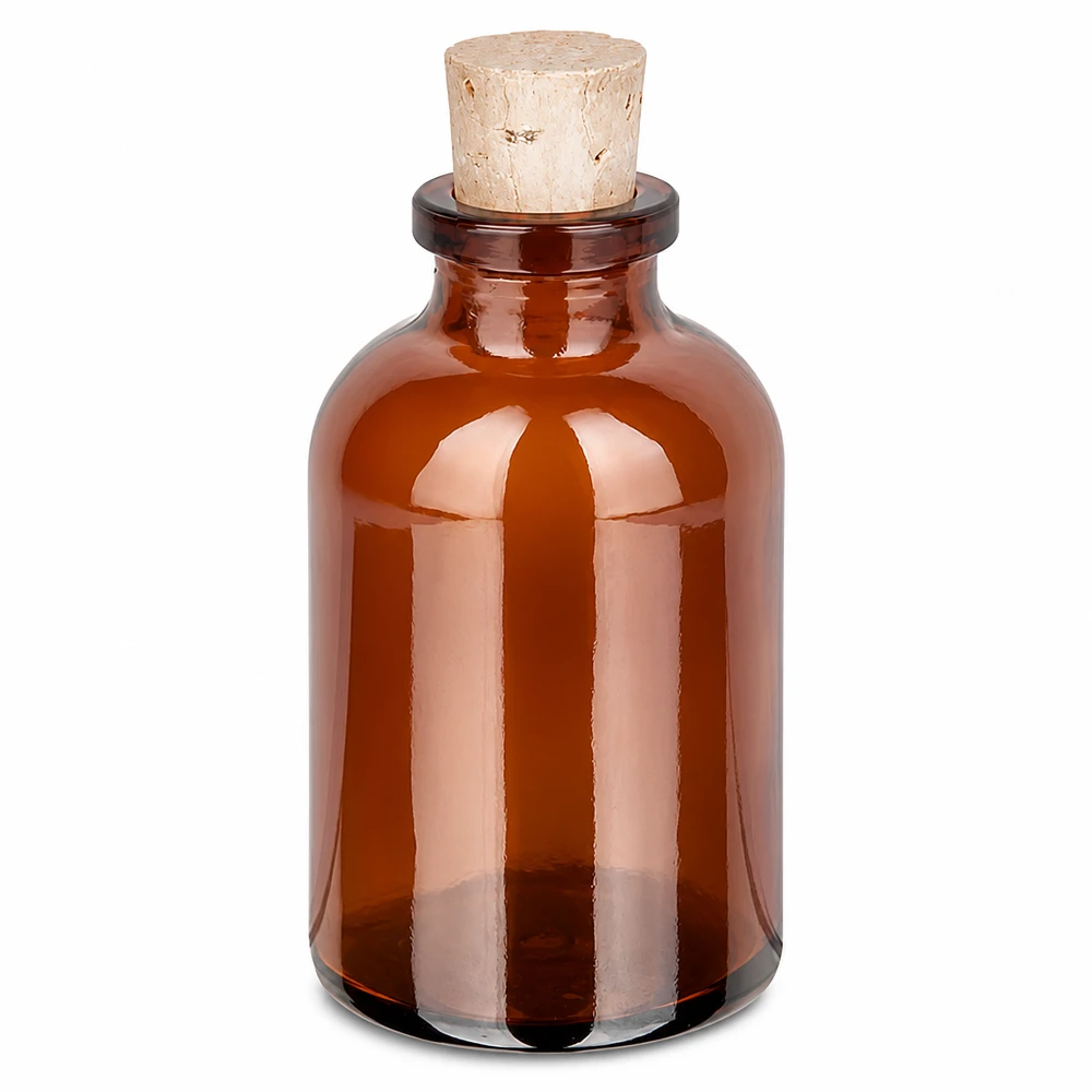 Flasche Braunglas 30ml mit Korken 11/14mm Apotheker Braunglasflasche 30ml mit Kork ideal für Laborflüssigkeiten