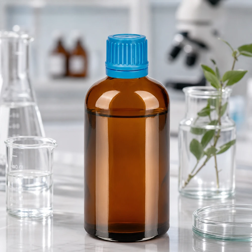 Chemikalienresistente 100ml Braunglasflasche mit ergonomischem Design für einfache Handhabung