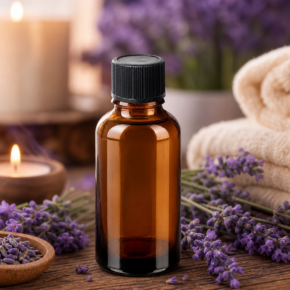 Premium 30ml Glasflasche mit schwarzem Verschluss für selbstgemachte Öl-Mischungen