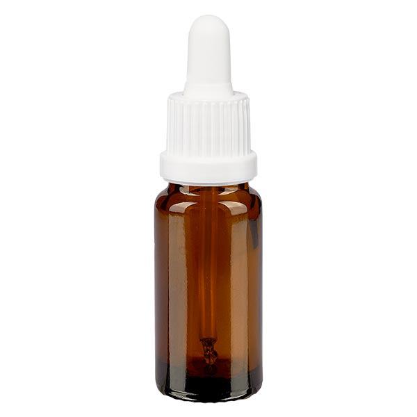 Apothekenflasche braun 10ml Pipette weiß Originalitätsverschluss Apothekenflasche braun 10ml Pipette weiß Originalitätsverschluss