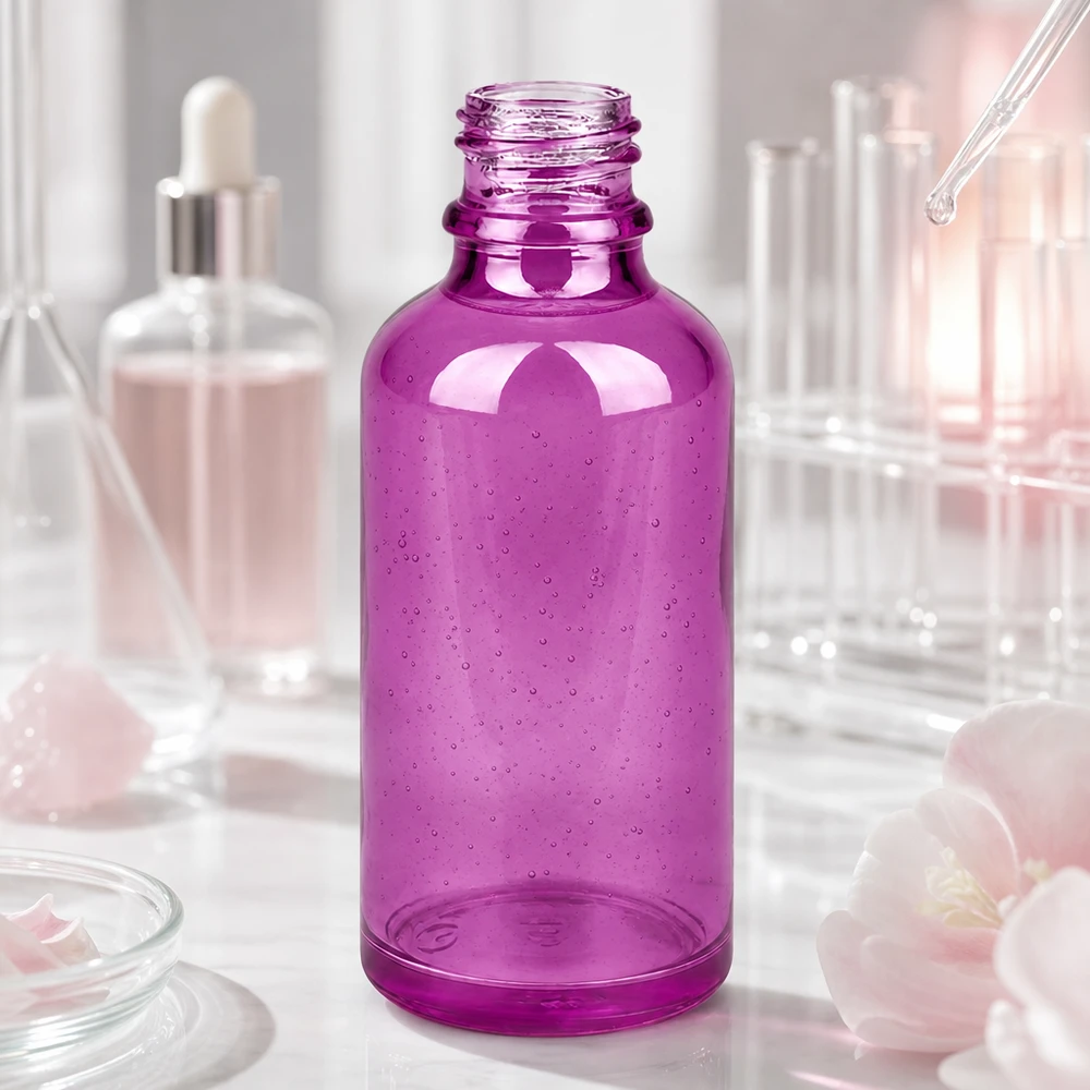 50ml Apothekenflasche PurpleLine UT18/50 UNiTWIST 50ml Glasflasche PurpleLine UT18/50 in stilvollem Violett mit präzisem UNiTWIST Dosiersystem