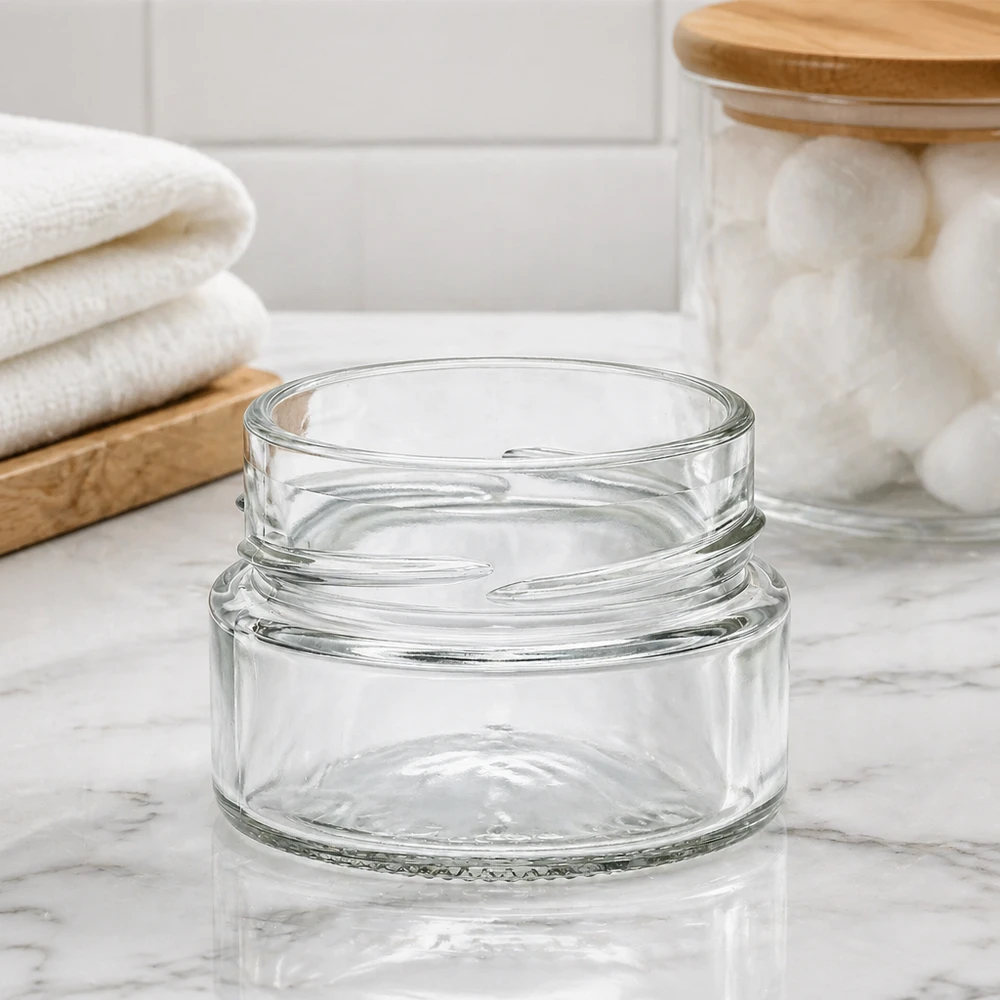 80ml Rundglas ohne Deckel (TO58deep) UNiTWIST Rundes Glasgefäß 80ml mit TO58 Gewinde transparentes Einmachglas für Küche und Aufbewahrung