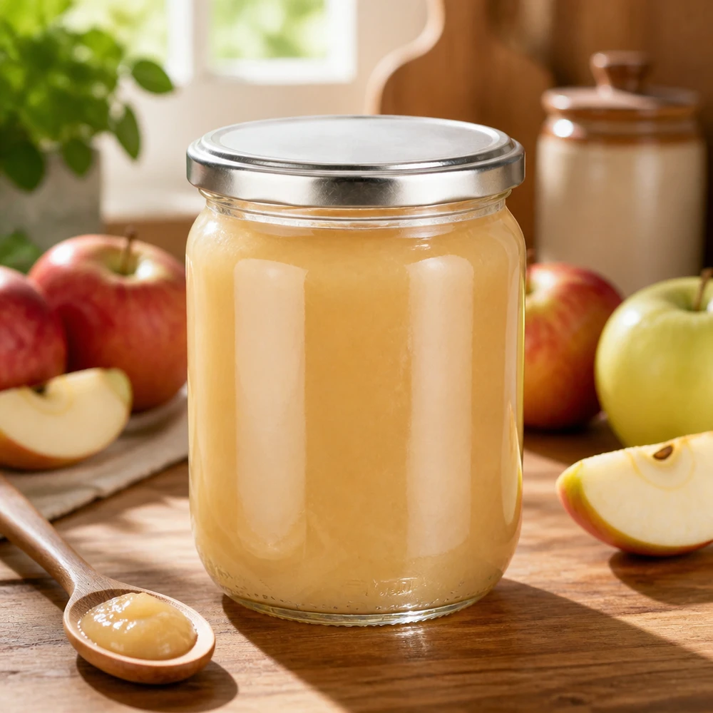 Klares 555ml Vorratsglas UNiTWIST mit silbernem Deckel zum Einwecken von Obstpueree