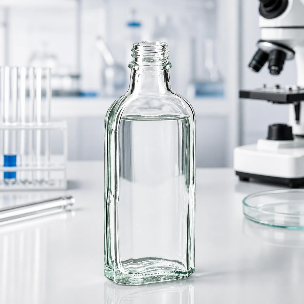 100 ml Meplatflasche klar DIN22 Transparente 100 ml Flasche DIN22 für chemische und pharmazeutische Anwendungen