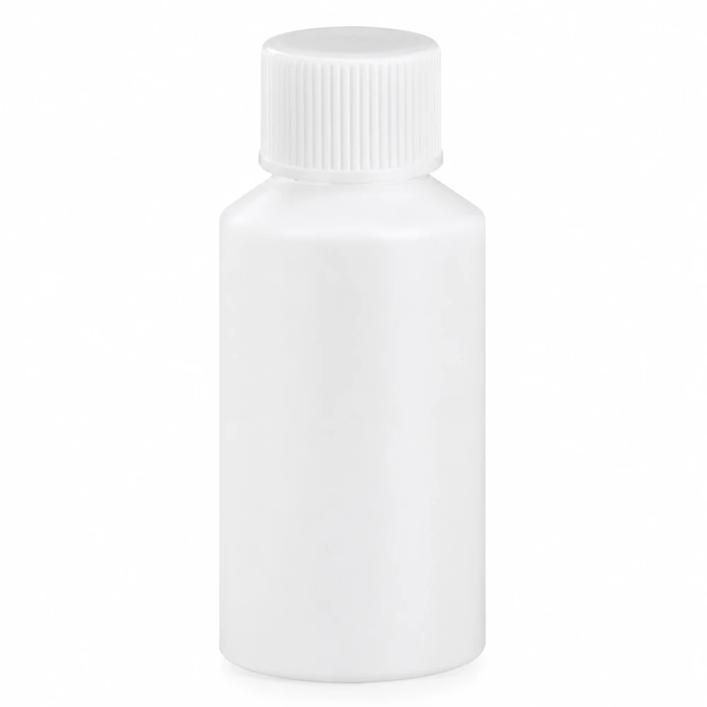 Leere weiße Pharmaflasche 50ml HDPE mit kindersicherem Verschluss