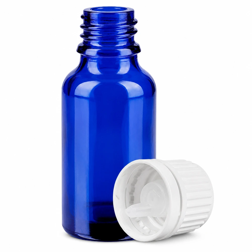 20ml Tropfflasche 0.7mm weiß Originalitätsverschluss BlueLine UT18/20 Professionelle 20ml Glasflasche mit Tropfeinsatz für homöopathische Mittel