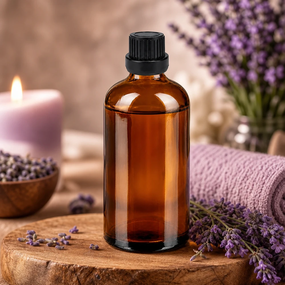 Klassische bernsteinfarbene Tropfflasche 100ml mit dichtem Verschluss für Kräuteressenzen