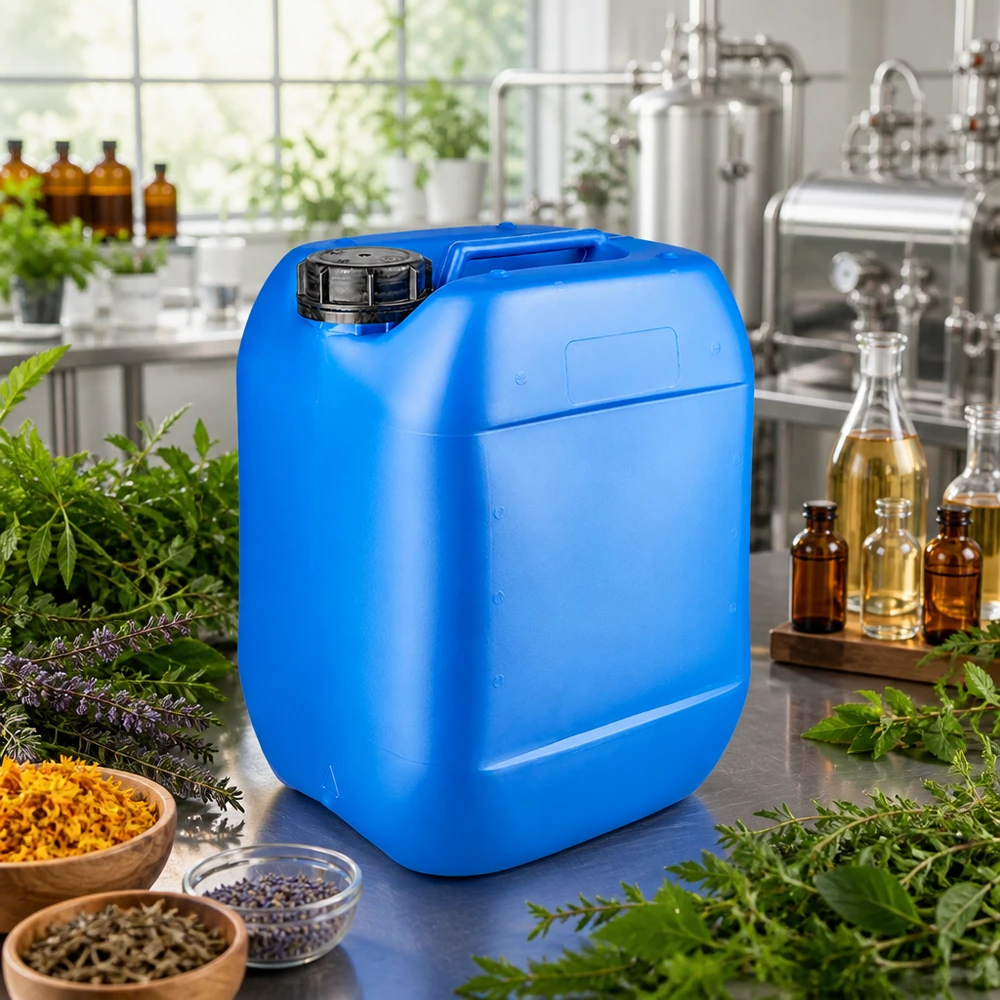 Hochwertiger Kanister 10 Liter blau mit OV Verschluss für Kräuteröle Extrakte und Naturprodukte