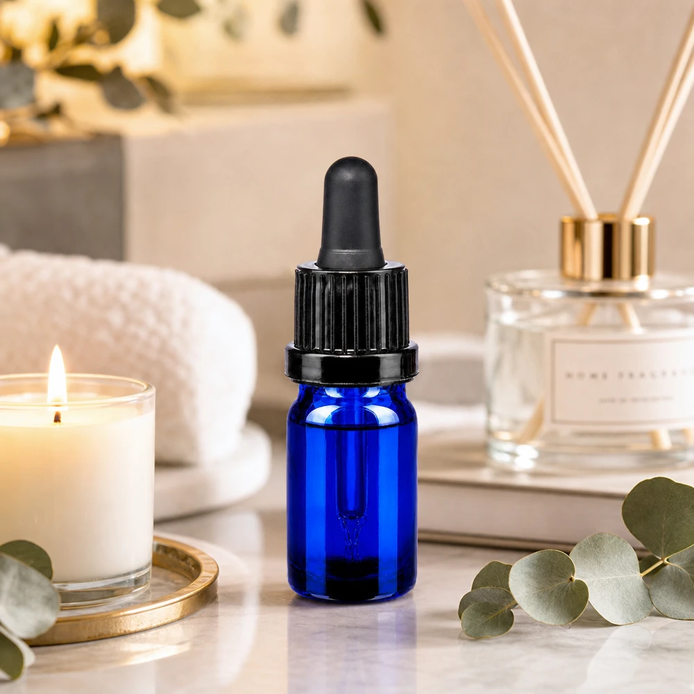 Praktische Dropper-Flasche 5ml in Blau für DIY-Kosmetik OV BlueLine UT18/5