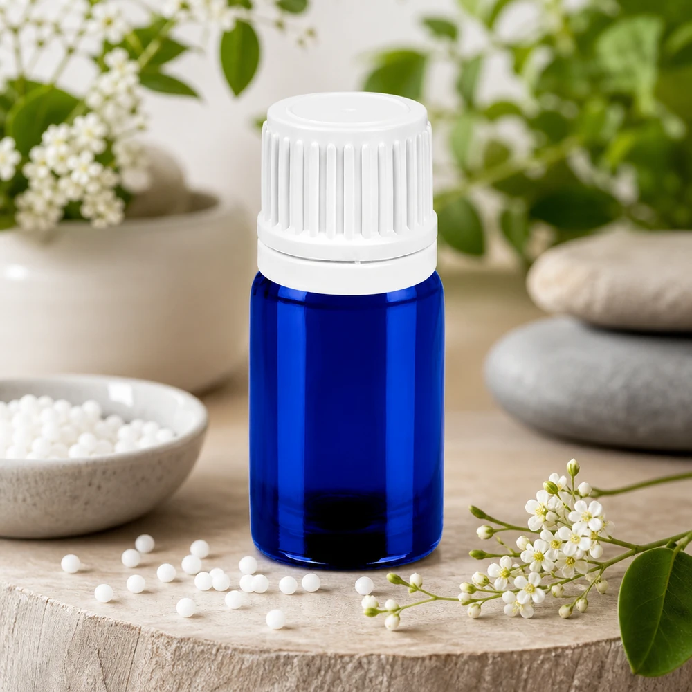 Robuste 5ml Glasflasche BlueLine mit auslaufsicherem OV Verschluss für den täglichen Gebrauch