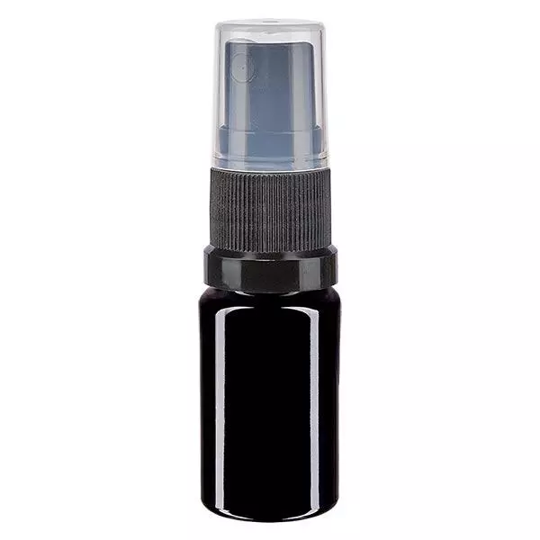 Apothekenflasche violett 5ml Sprayaufsatz schwarz Apothekenflasche violett 5ml Sprayaufsatz schwarz