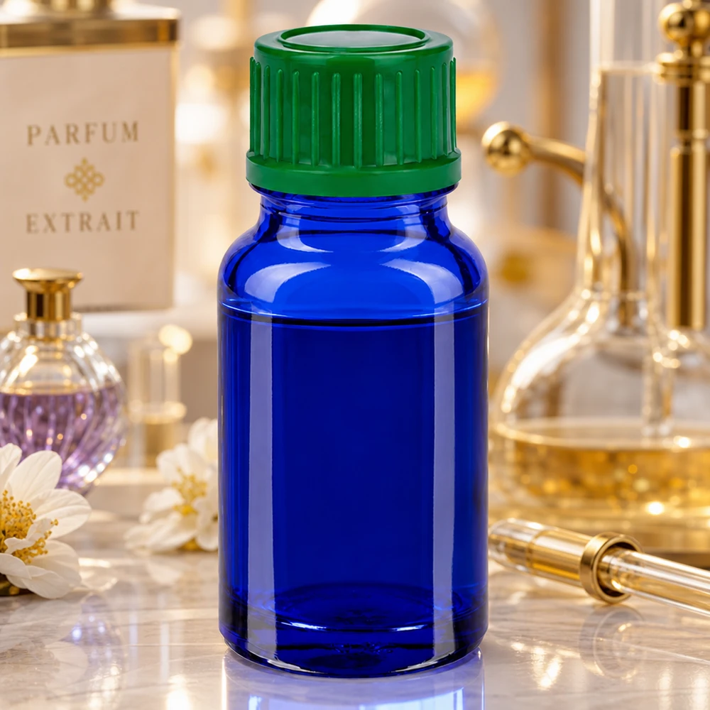 10ml Flasche 11mm Schraubverschluss grün Standard BlueLine UT18/10 UV-schützende 10ml Cobalt Glasflasche 11mm SV grün STD BlueLine UT18/10 für lichtempfindliche Stoffe
