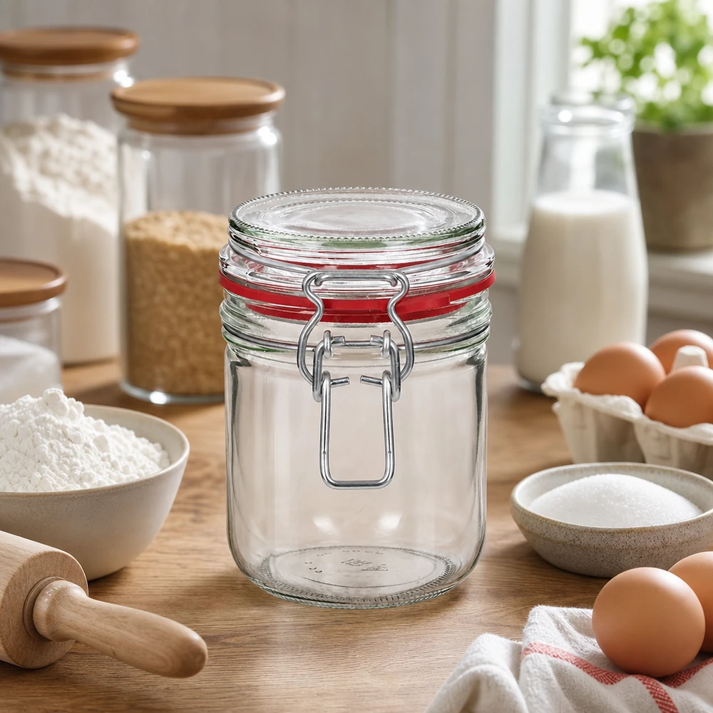 Traditionelles 400ml Weckglas mit Bügelverschluss klassisches Design für zeitlose Küchendeko