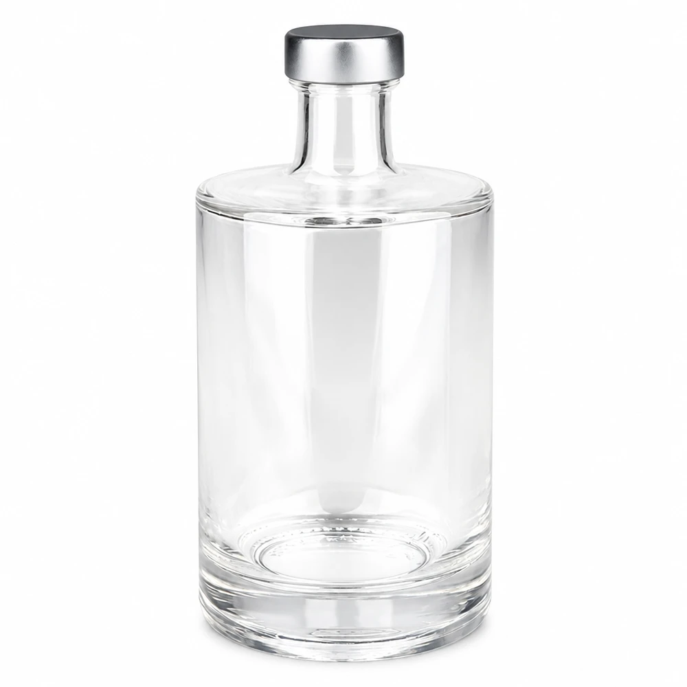 500ml Glasflasche "Sam" + Schraubverschluss silber UNiTWIST 500ml Glasflasche Sam mit silbernem Schraubverschluss UNiTWIST leer transparent Produktfoto