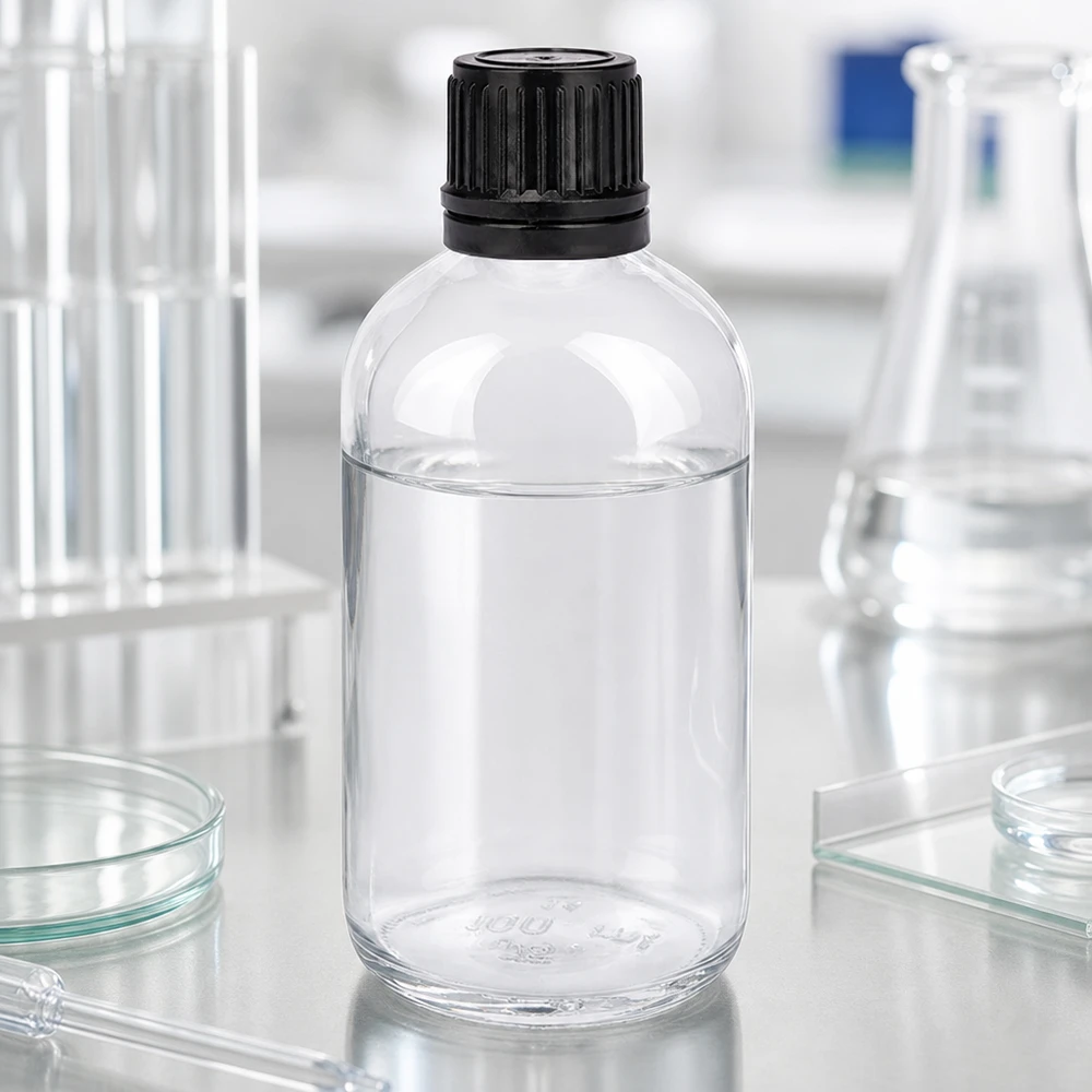 Pharmazeutische Aufbewahrungsflasche 100ml Globuliflasche mit sicherem Schraubverschluss in professioneller Laborumgebun