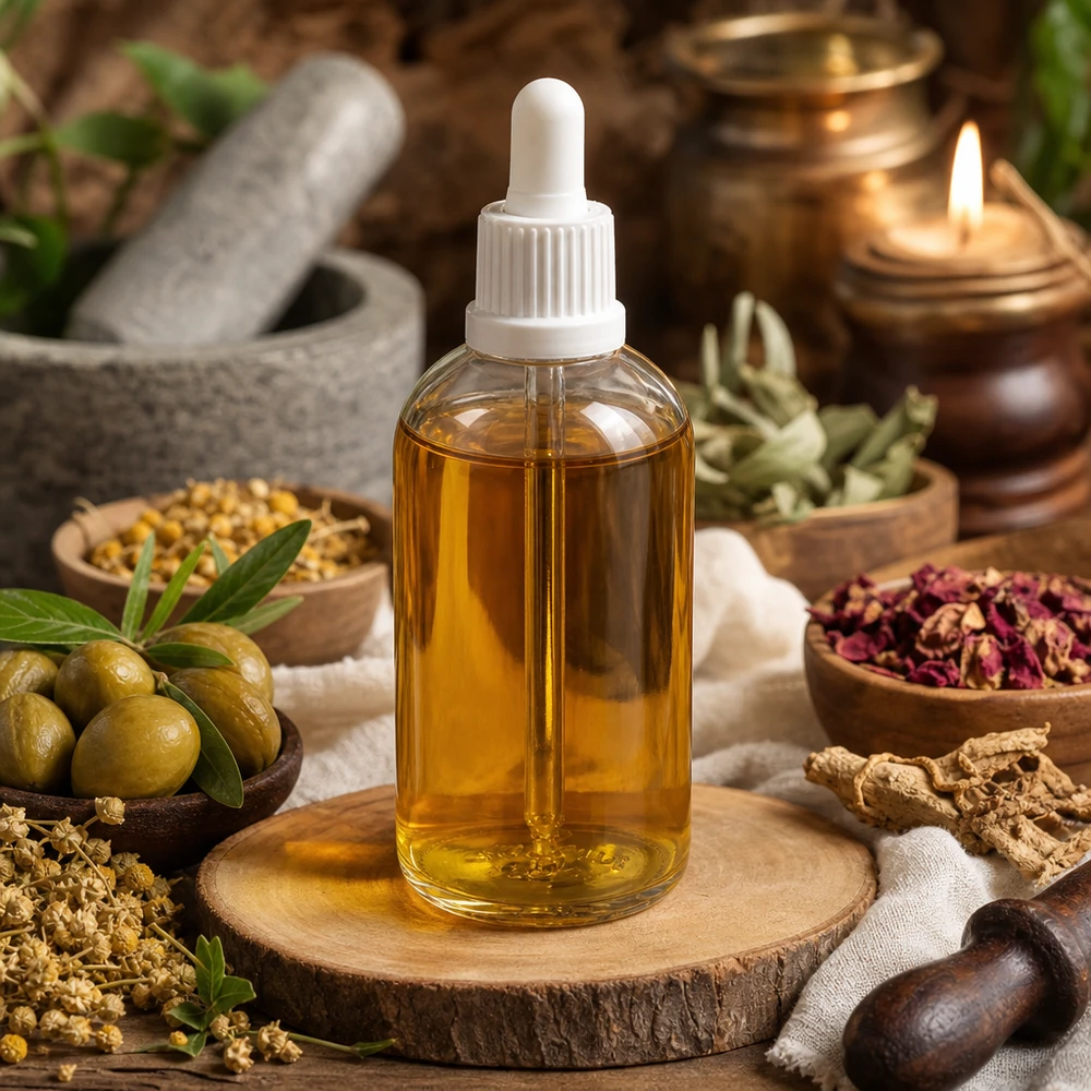 Hochwertige 100ml Ölflasche ClearLine weißer Pipettenaufsatz für Naturheilkunde