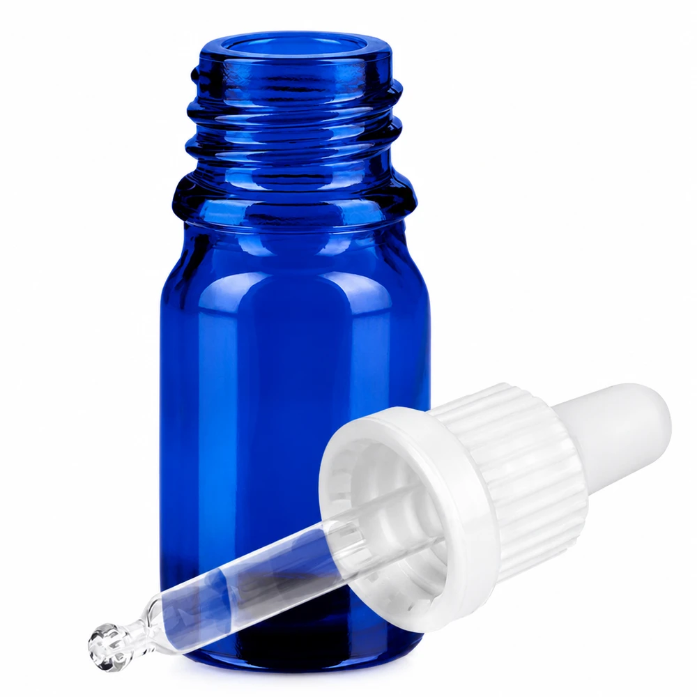 5ml Pipettenflasche weiß Originalitätsverschluss BlueLine UT18/5 Professionelle Pipettenflasche 5ml blau mit präzisem Tropfverschluss für Medizin