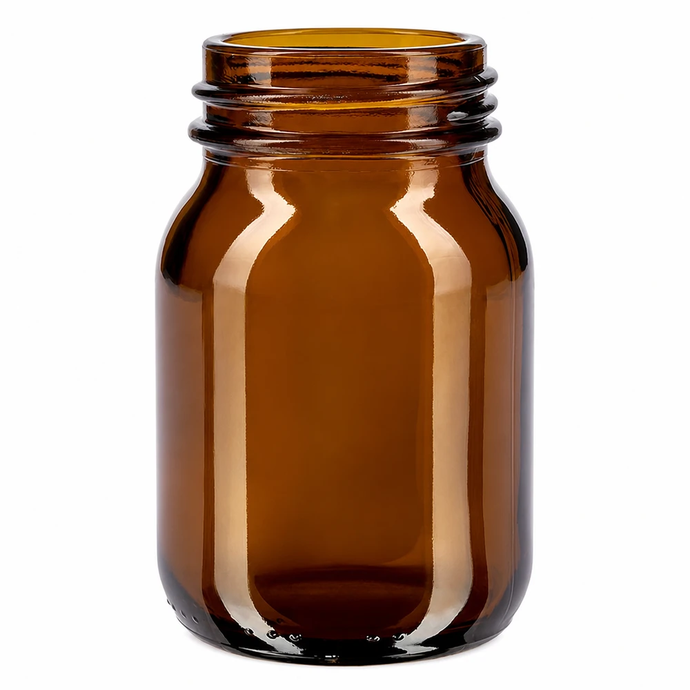 75ml Laborflasche mit weiter Öffnung in UV-schützendem Braunglas und DIN 40 Gewinde