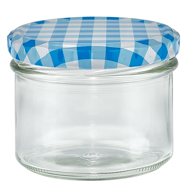 225ml Sturzglas + BasicSeal Deckel blau/weiß UNiTWIST