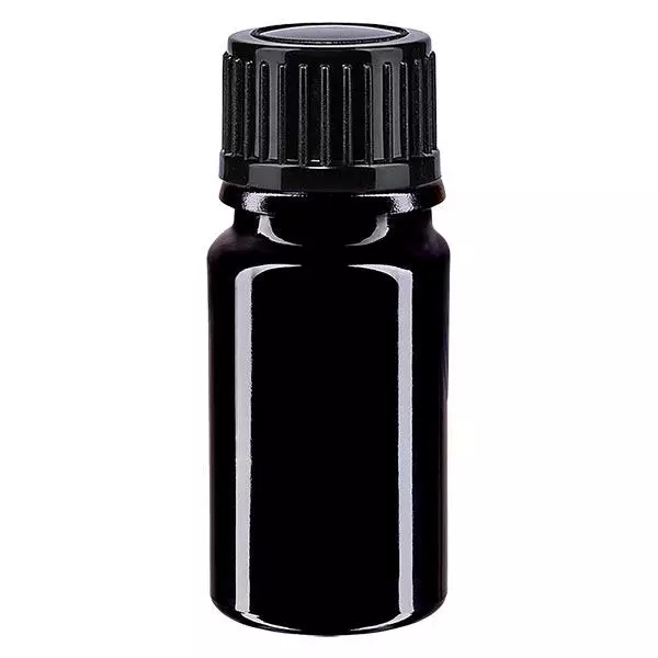 Apothekenflasche violett 5ml Schraubverschluss schwarz Standard