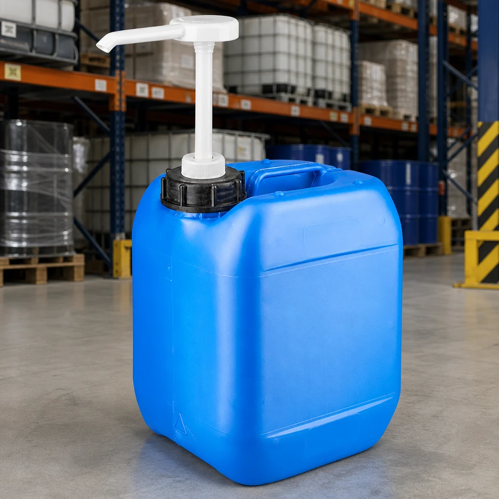 Kanister 5 Liter blau mit Dosierpumpe Tragbarer blauer Behälter 5 Liter mit ergonomischem Griff und Dosierpumpe