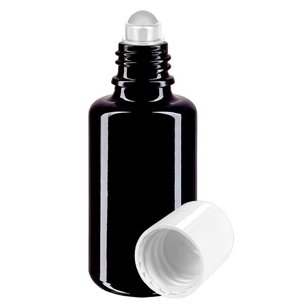 Apothekenflasche violett 30ml Roll-On Verschluss weiß Apothekenflasche violett 30ml Roll-On Verschluss weiß