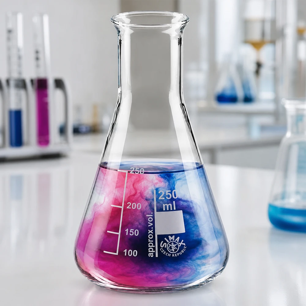 Erlenmeyerkolben 250ml Enghals Qualitäts-Erlenmeyerkolben 250ml mit Milliliter-Markierung für genaue Volumenmessung