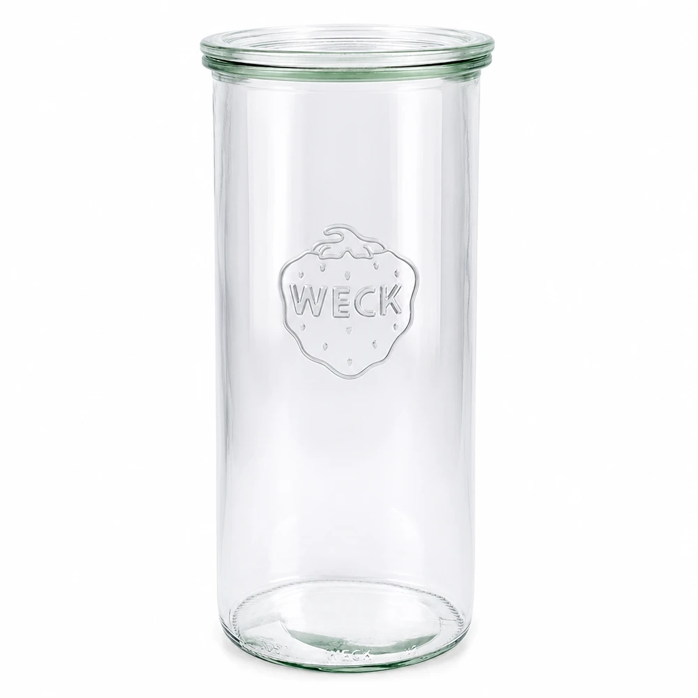WECK Sturzglas 1500ml mit Glasdeckel RR100 Einmachglas transparent leer stehend