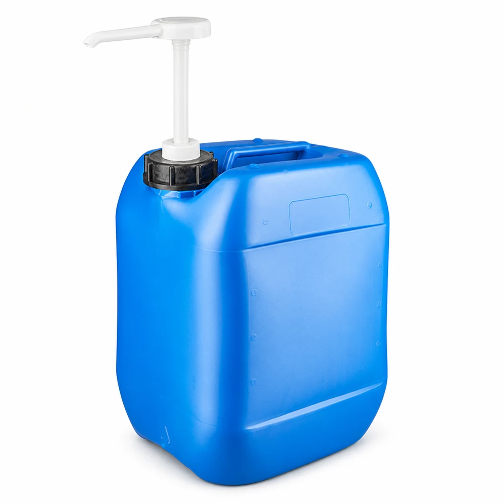 Kanister 10 Liter blau mit Dosierpumpe Blauer Kunststoffkanister mit ergonomischem Griff und integrierter Dosierpumpe 10L
