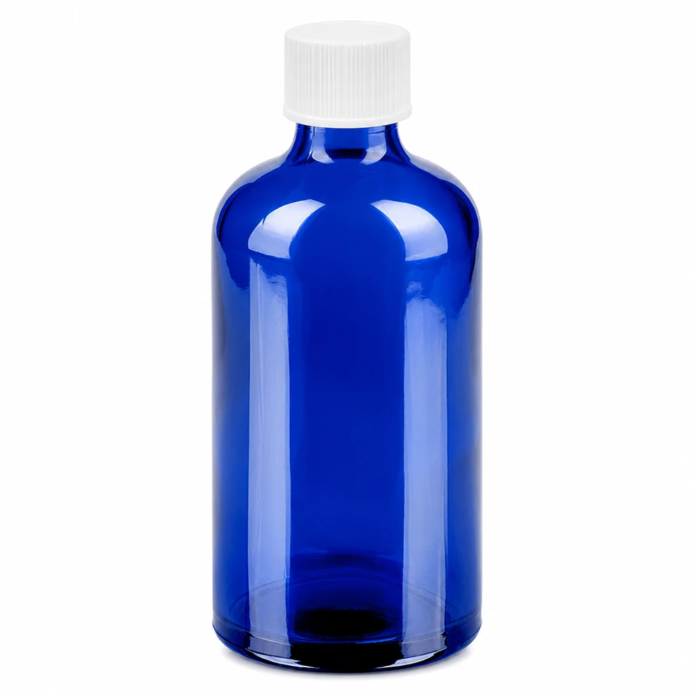 100ml Flasche 11mm Schraubverschluss weiß Standard BlueLine UT18/100 Universalflasche 100ml für Labor Pharmazie Kosmetik mit StandardverschlussSV 11mm