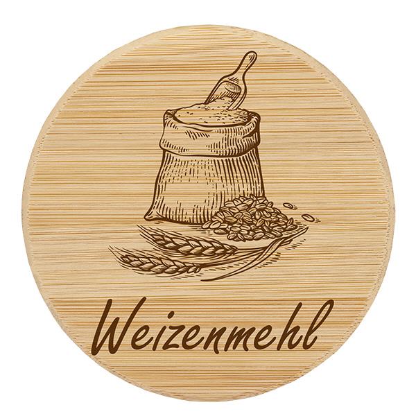Holzdeckel "Weizenmehl" für WECK RR100 Holzdeckel "Weizenmehl" für WECK RR100