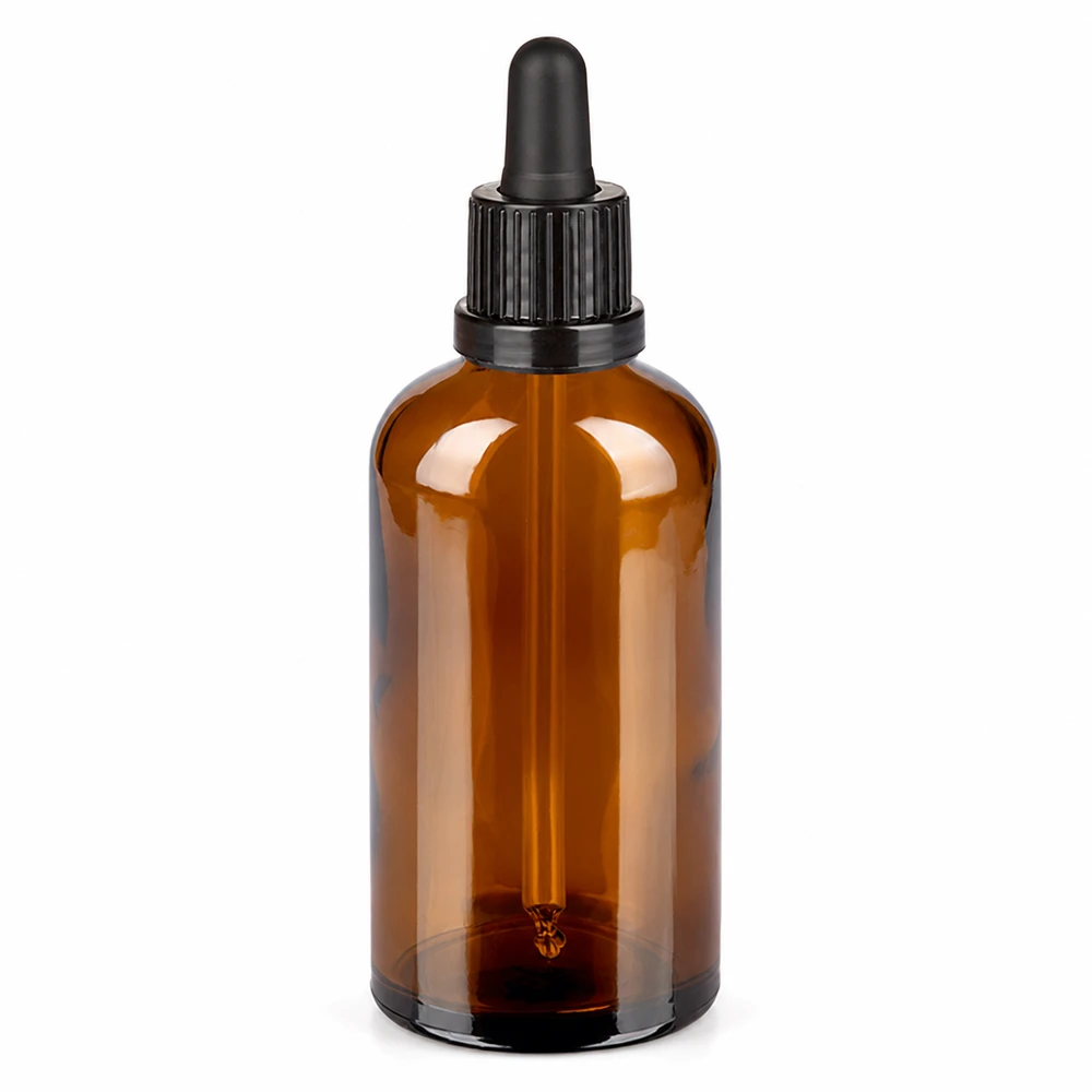 100ml Pipettenflasche schwarz Originalitätsverschluss BrownLine UT18/100 Glasflasche mit Pipette 100ml UV-Schutz bernstein UT18/100 Gewinde